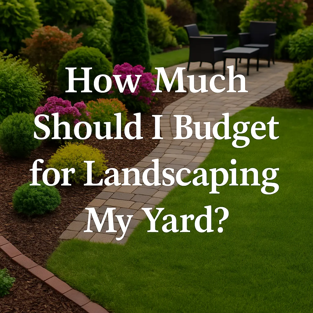 Homeowner planning a landscaping budget with design sketches and material samples