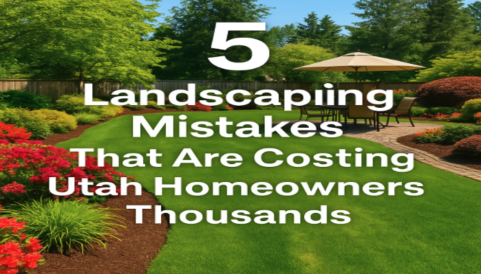 Dried out Utah yard showing the consequences of common landscaping mistakes