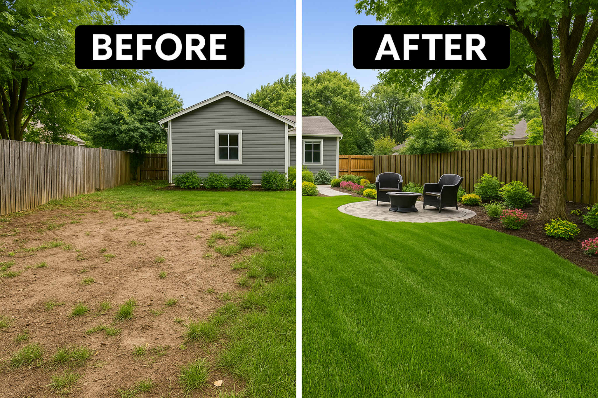 Example 2: Full backyard makeover (5–6 weeks total)