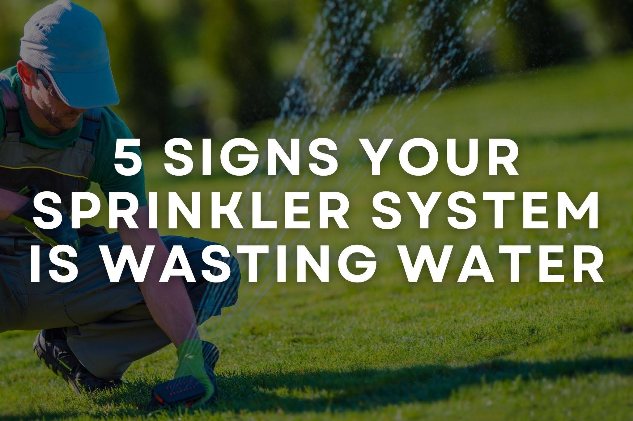 Sprinkler system warning signs including overspray, broken heads, and irrigation issues in a Utah yard