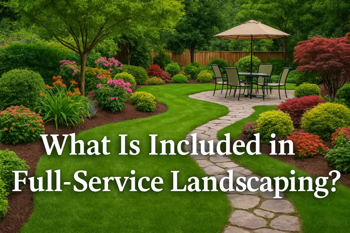 Full-service landscaping team working on a complete Utah yard transformation